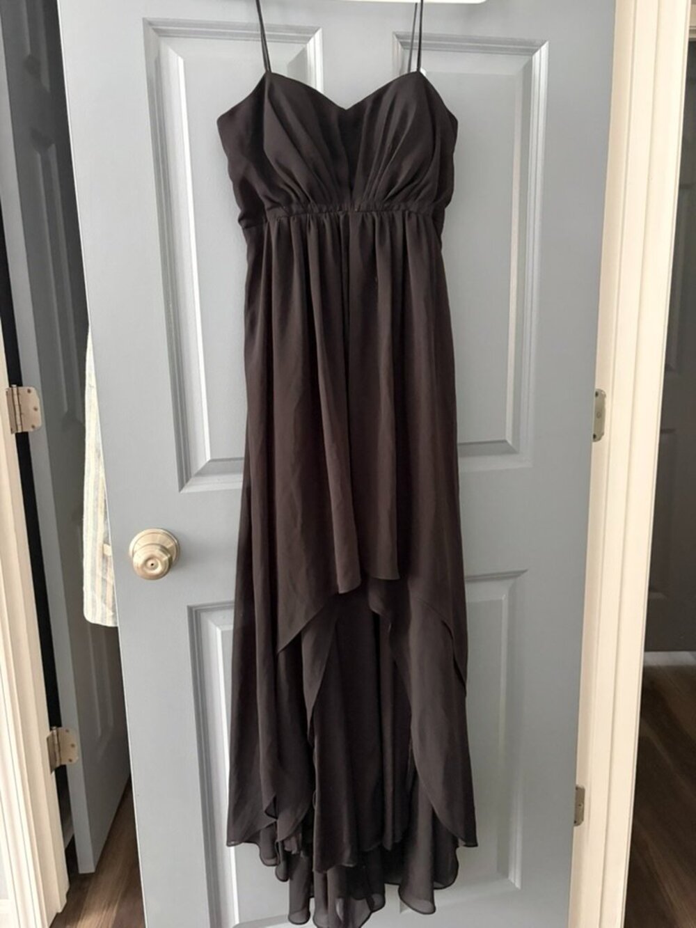 Juno High-Low Black Flowy Maxi Dress